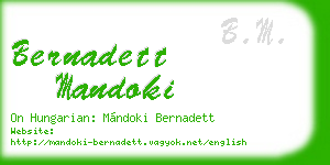 bernadett mandoki business card